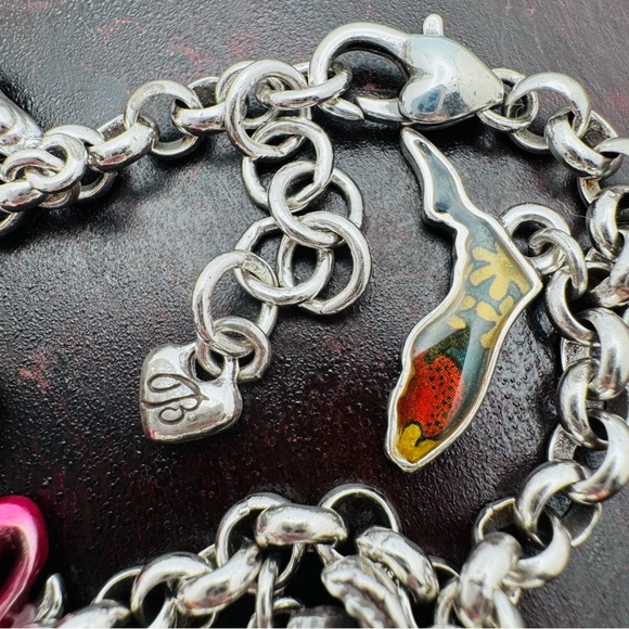 Brighton Retired Florida Charm Bracelet Flamingo Sun Alligator - Picture 8 of 11